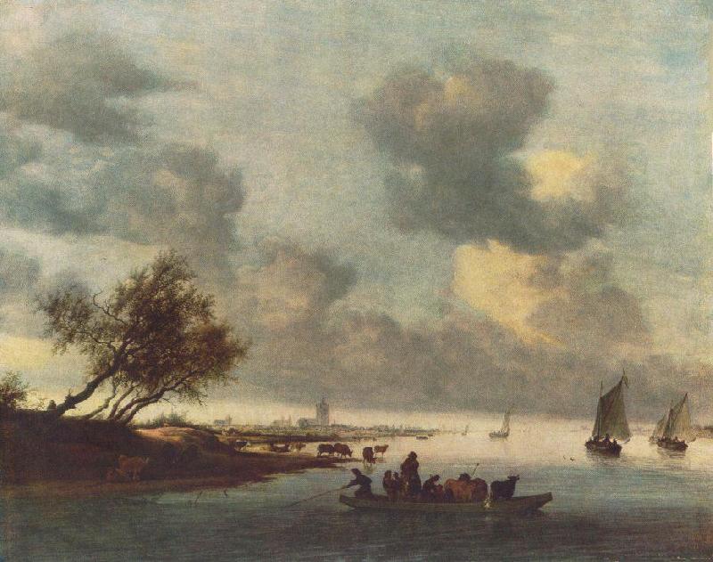 RUYSDAEL, Salomon van A Ferry Boat near Arnheim sg oil painting picture